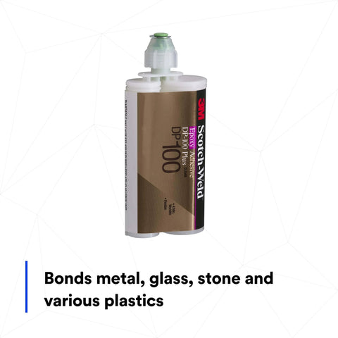 Two-Part Fast Cure Clear Epoxy Adhesive DP100, 200 mL Duo-Pak, bonds metal, glass, stone, plastics, product image
