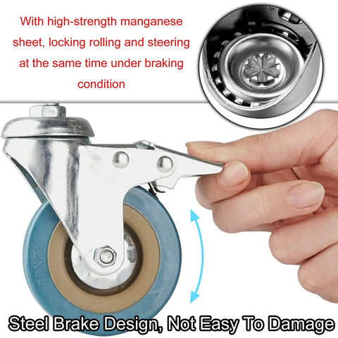 Tough As Nails Silent Roll Caster Wheels With Tight Dual Locks Smooth Glide Pvc Swivel Casters For Furniture Upgrade M10 M12 Threaded Stem Pack Of Four Easy Swap For Beds And Tables