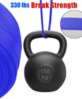 Tough As Nails Manual Banding Strapping Kit Includes A Massive 330 Foot Reel Of Snag Free Polypropylene Tape Plus 100 Plastic Tension Buckles And Grip Gloves For Bulletproof Box Sealing with a blue tape reel and a 150 kg kettlebell.
