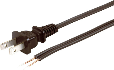 8 Foot Lamp Cord With Polarized Molded Plug 2 Prong UL Listed Brown For DIY Repair And Replacement Perfect For Lamps And Fixtures Long Flexible Wiring