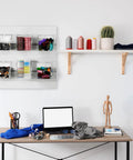 Six Clear Slatwall Bins With Integrated Hooks Mount Hanging Organizer 5.1 x 5.1 x 5.1 Inch For Workshop Garage Office Craft Room