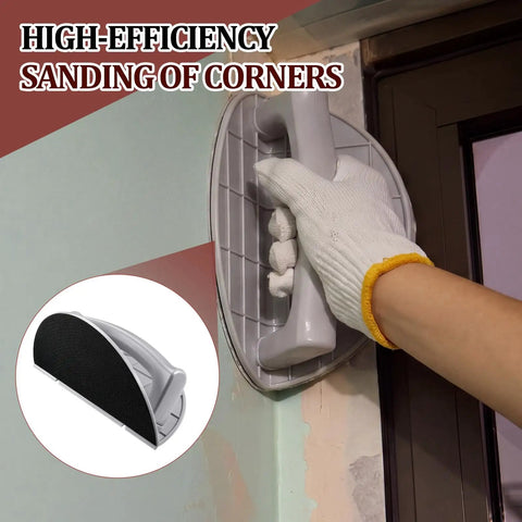 Using Pro Grade Drywall Corner Sander Kit With 24 Reusable 9 Inch Hook And Loop Discs on corner