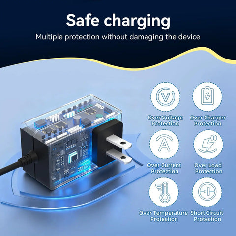 Transparent view of 12V AC Power Adapter Charger For NexStar And LCM CPC Telescopes showing protection features