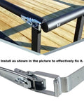 Heavy Duty Two Piece Trailer Lift Gate Latch Kit Hella Tough Galvanized Steel Cargo Door Locks For Rv Camper shown on a trailer mount.