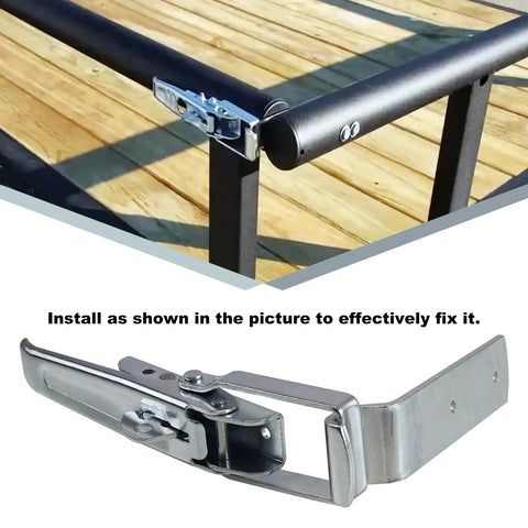 Heavy Duty Two Piece Trailer Lift Gate Latch Kit Hella Tough Galvanized Steel Cargo Door Locks For Rv Camper shown on a trailer mount.