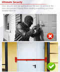 Heavy Duty Adjustable Door Security Bar For Outswing Doors 32 To 42 Inches Anti Theft Barricade Lock in use