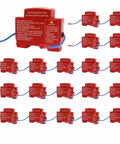 Built Tough Aerosol Fire Suppression Kit With Automatic Heat Sensors And Din Rail Brackets Pack of 15, red devices for automatic fire extinguishing.