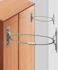 Heavy Duty Stainless Steel Anti Tip Furniture Anchors For Baby Proofing And Child Home Safety Rock Solid Earthquake Straps secured to a cabinet.