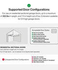 Supported door configurations for Chain Drive 500 Garage Door Opener With WiFi And Smart App Control No Fuss Setup With Aladdin Connect