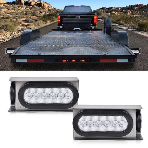 Two Pack Clear Tail Light Kit With Steel Housing For Trucks Fits Chevy Silverado 1500 2500 3500 HD GMC Sierra Toyota Tundra