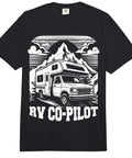 RV Co-Pilot Design Tee For Campers And Road Trip Junkies, Motorhome Adventurer Shirt with scenic mountain print