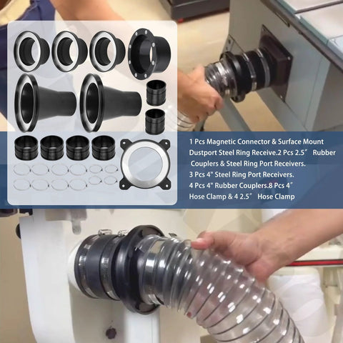 Amazon magnetic dust-collection fittings kit with 4-inch and 2.5-inch hose adapters and mag port connectors