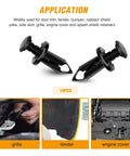 Application of 35 Piece Engine Under Cover Splash Shield Bolt Kit Universal Fit With Push Retainers Rivet Clips for bumper fender liner