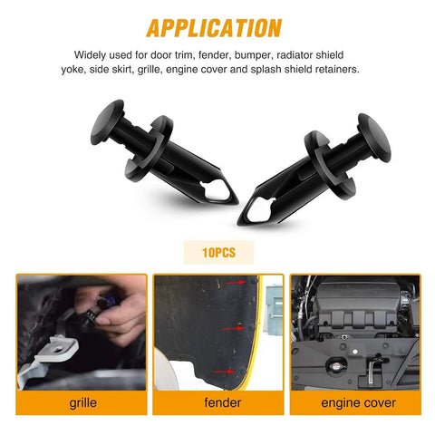 Application of 35 Piece Engine Under Cover Splash Shield Bolt Kit Universal Fit With Push Retainers Rivet Clips for bumper fender liner