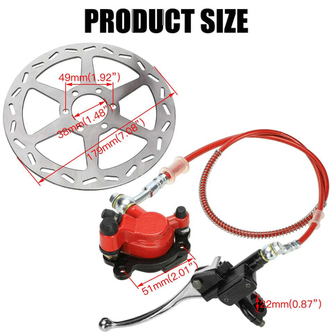 Mini Bike Hydraulic Brake Kit With 180mm Rear Disc Rotor Replacement For Baja Doodle Bug DB30 Blitz Dirt Bug Predator 79cc 97cc 2.8hp Engine Parts Upgrade Your Stopping Power And Smooth Responsive Braking