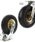 Heavy Duty Caster Wheels for Furniture and Workbenches, Top Plate Swivel Casters with Shock Absorption, Natural Rubber Rollers, side view