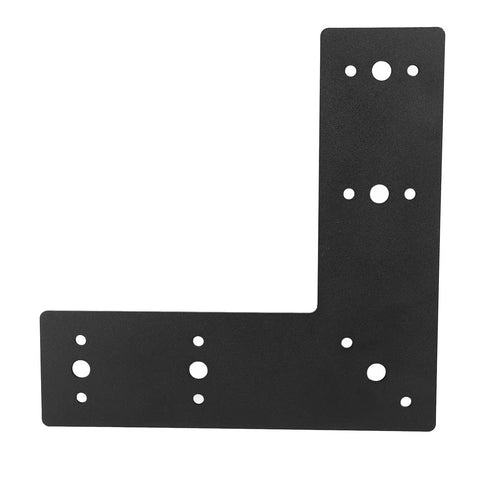 Heavy Duty L Shaped Flat Bracket Mending Plate Black Powder Coated Steel For Furniture Repair Indoors Outdoors 3mm Thick