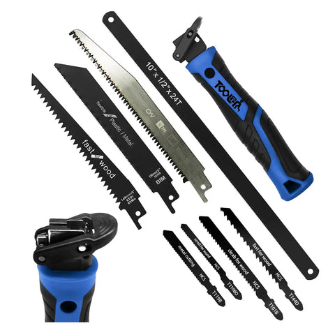 8-In-1 Adjustable Hand Saw With Quick Change Blades For Cutting Drywall Sheetrock Wood Metal Plastic And Plywood visible