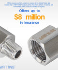 Close-up of Stainless Steel 316 Pipe Fitting Adapter One Quarter Inch Female To One Eighth Inch Male NPT For Air Water Fuel Lines Pack Of Six Hundred Pro Grade Bar Production Quality