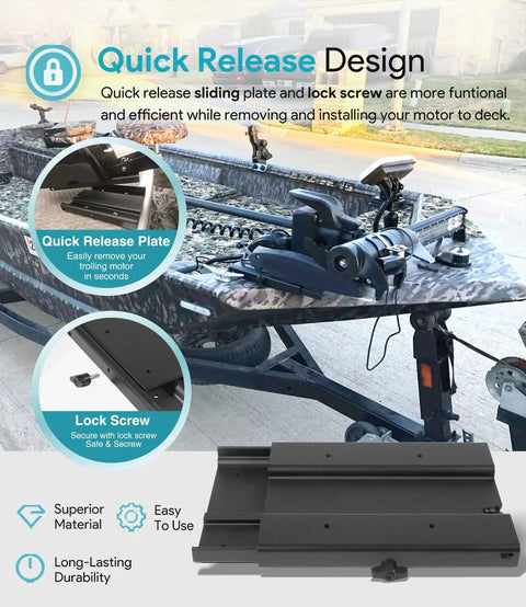 MKA 16 03 Quick Release Bracket Heavy Duty Replacement For Trolling Motors Compatible With Ulterra Terrova PowerDrive V2 on boat