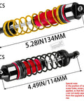 Beefed Up Big Bore RC Shocks Absorbers For 1/10 Kraton 4x4 4S V2 BLX And Outcast 4x4 4S V2 BLX, aluminum, red, 4 pcs set
