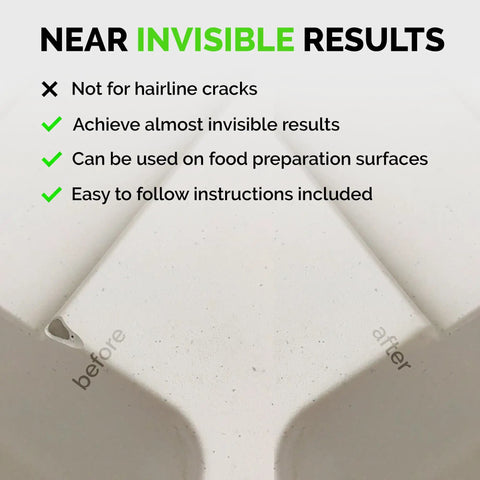 DIY Porcelain Repair Kit For Chips On Tiles Sinks And Tubs Clear Or White Finish results comparison before and after repair