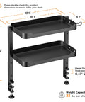 2 Tier Clamp On Desk Shelf 16 Inch Wide Adjustable Above Or Under Desk Storage Holds 66 Lbs Heavy Duty Desktop Organizer
