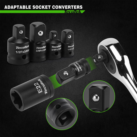Torx Bit Socket Set With External Torx Sockets For Quarter Inch Drive Three Eighths Inch Drive And Half Inch Drive Built Tough