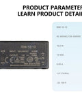 Top Tier 10W Ac Dc Power Brick Powers Up Clean 12V 0.85A Direct Current, compact size with detailed product parameters shown.