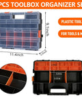 3 Piece Toolbox Organizer Set with Clear Lid, 21 compartments, removable dividers for hardware, screws, bolts, stackable storage