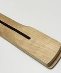 Dope Strat Guitar Neck Replacement 22 Frets 25.5 Inch Maple Wood Modern C Shape ST Style Neck With 9.5 Inch Radius Fretboard Medium Jumbo Frets For Stratocaster, maple neck heel view