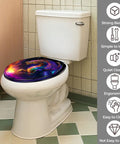 Generic Round Toilet Seat for Bathroom with colorful dragon design, easy to install, fits standard toilet dimensions.