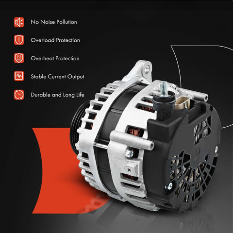 110 Amp 12V Alternator For Mitsubishi Lancer 2004 2005 2006 2.4L And Outlander 2003 2004 2005 2006 6 Groove Pulley Clockwise Replacement Part OEM Grade 1800A064 MN183450