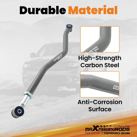 Adjustable Front Track Bar 0-6 Inch Lift for Jeep Wrangler JK JKU, Keeps Your Front Axle Centered After Lifts, steel bar