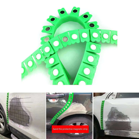 Flex Edge Guard Protective Strip on car, showing flexible curved design for sanding and polishing during bodywork prevent scratches