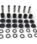 Drive clutch rebuild kit for Can-Am UTVs, top-down view, 36 pieces; six silver pins, black bushings, caps, and washers.