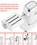 GVODE Electric Pasta Maker Machine, 3 In 1 Pasta Roller And Cutter Set, White with detachable attachments for versatility.