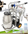 Oil Free Vacuum Milking Pump With 110V Electric Pro Grade Milker 25L Stainless Steel Bucket for cows and goats.