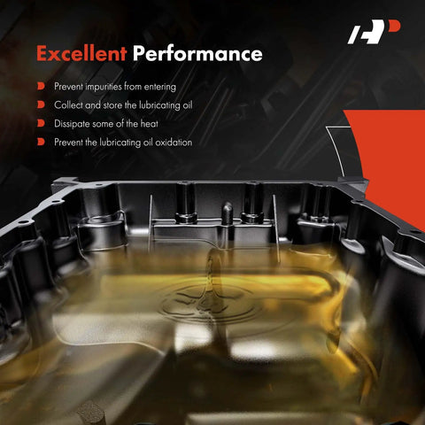 Lower Engine Oil Pan Sump With Drain Plug For Audi A3 S3 TT And Volkswagen Golf GTI Alltrack highlighting oil performance benefits