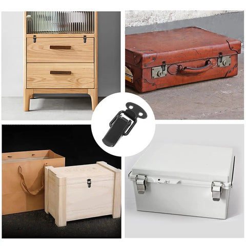 12 Pack Spring Toggle Latch 1.8 inch Durable 304 Stainless Steel Black Spring Loaded Catch used on various wooden boxes and cases