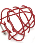 Built Like A Tank 1/2 Inch Fire Sprinkler Head Cage Guard Protector Bracket close-up view showing red steel wire design.