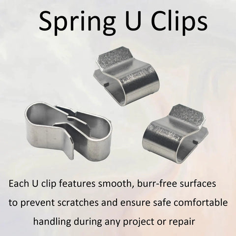 30Pcs Stainless Steel Spring U Clips 304 Rust Resistant Built Tough Heavy Duty Fasteners with smooth edges, silver color