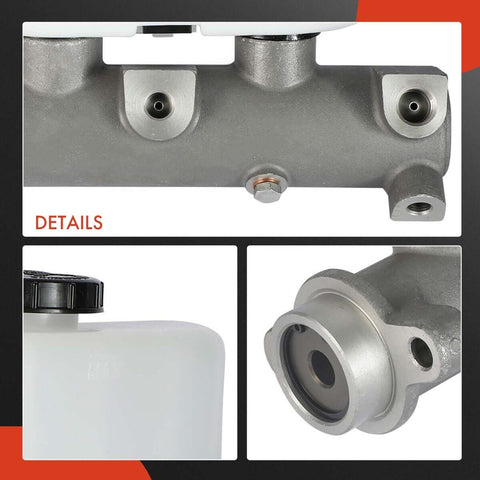 Brake Master Cylinder With Reservoir And Cap For Ford Excursion 2000 2005 And F Series Super Duty Trucks Including F250 F350 F450 F550 1999 2004 Plus F53 1999 2000 2014 Replacement OE F81Z2140EA M390530 3C3Z2140AB Built For Rugged Ford Trucks product details showing metal cylinder body and reservoir cap