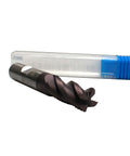 Side view of 1/2 in. HFS roughing end mill, 4-flute, TiAlN-coated M42 cobalt for steel.