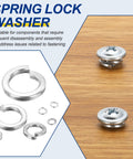 Five Sixteenth Inch Split Lock Washer In 304 Stainless Steel That Grips And Stays Rust Free Bright Dip Finish close-up view