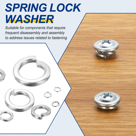 Five Sixteenth Inch Split Lock Washer In 304 Stainless Steel That Grips And Stays Rust Free Bright Dip Finish close-up view