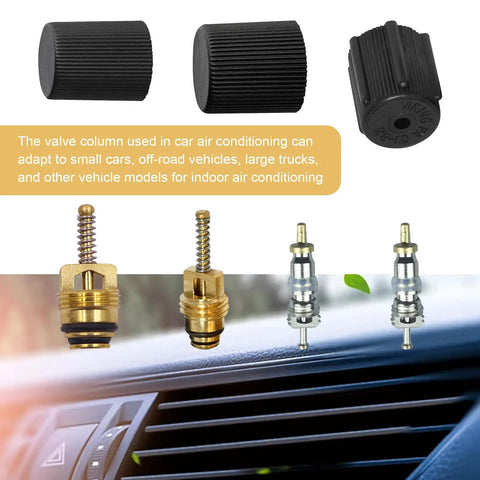 R12 Air Conditioning Valve Core Service Port Cap Kit For Car And Home AC Repair, Leak Fix Tools Set With Cores, Caps, And Pro Grade Refrigeration Repair Gear
