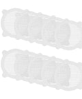 10pcs Hair Catcher for Shower Drain, Four Ears Round, white mesh drain protectors for preventing clogs in various drains.