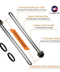 Electric Water Heater Tune Up Kit With Two 4500W 240V Elements and protective covers for most brands.