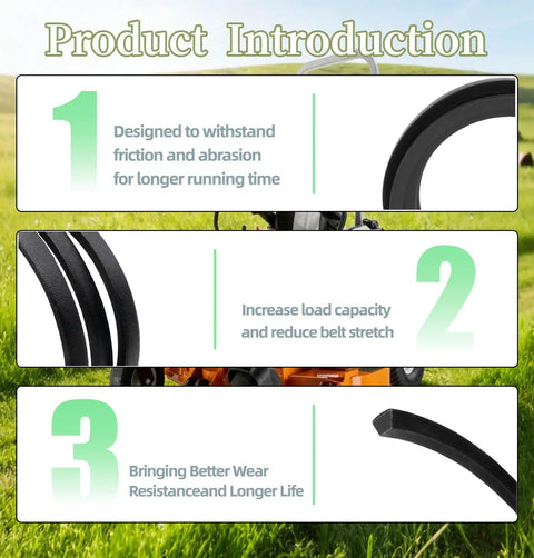 Heavy Duty Lawn Mower Drive Belt One Half Inch By Forty Three Point Five Inch Fits Cub Cadet MTD Troy Bilt CC30 CC30H TB30 TB30R And Craftsman R Series Two Pack Replaces 75405001 And 95405001 with durability features